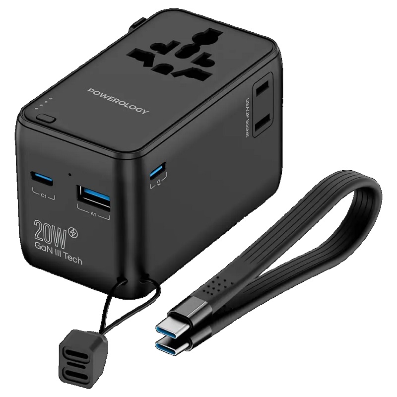 پاوربانک و آداپتور Powerology مدل pwcuqc054bk پاوربانک و آداپتور Powerology مدل pwcuqc054bk