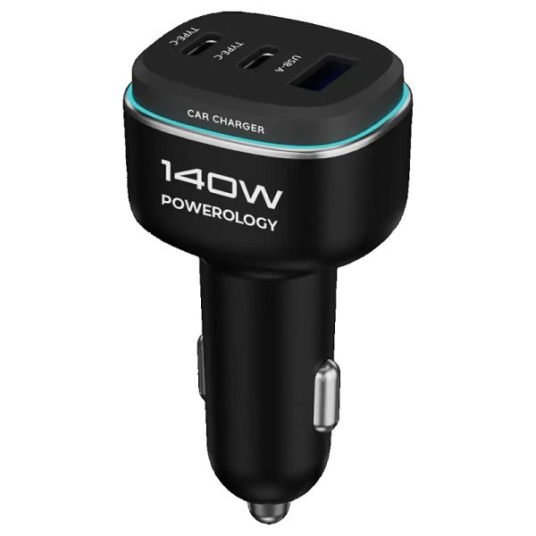 شارژر فندکی Powerology مدل PCCSR025BKGYC ظرفیت 140W