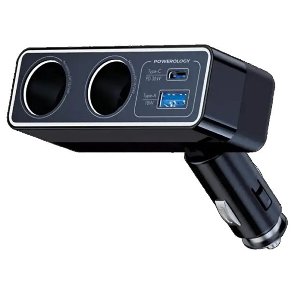 شارژر فندکی Powerology مدل PWX341BK ظرفیت 54W